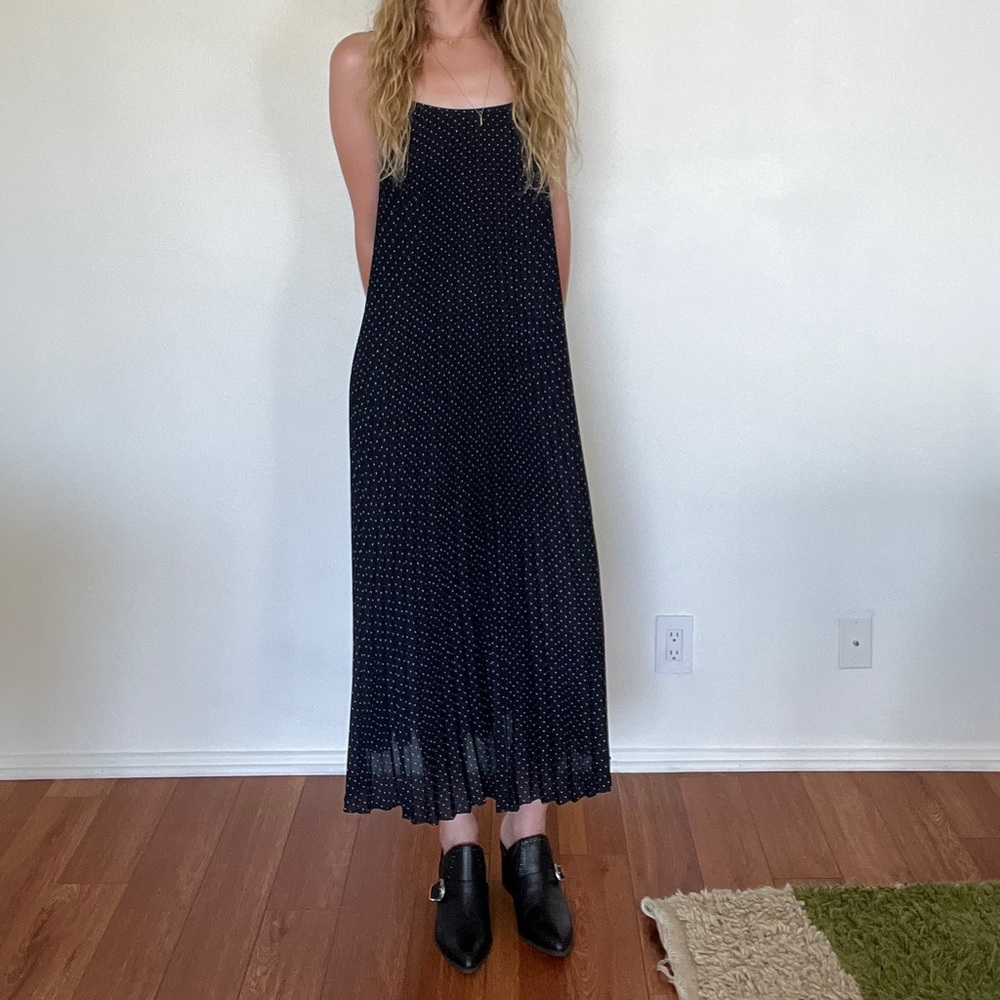 Vince navy blue dress with white dots dress size 2